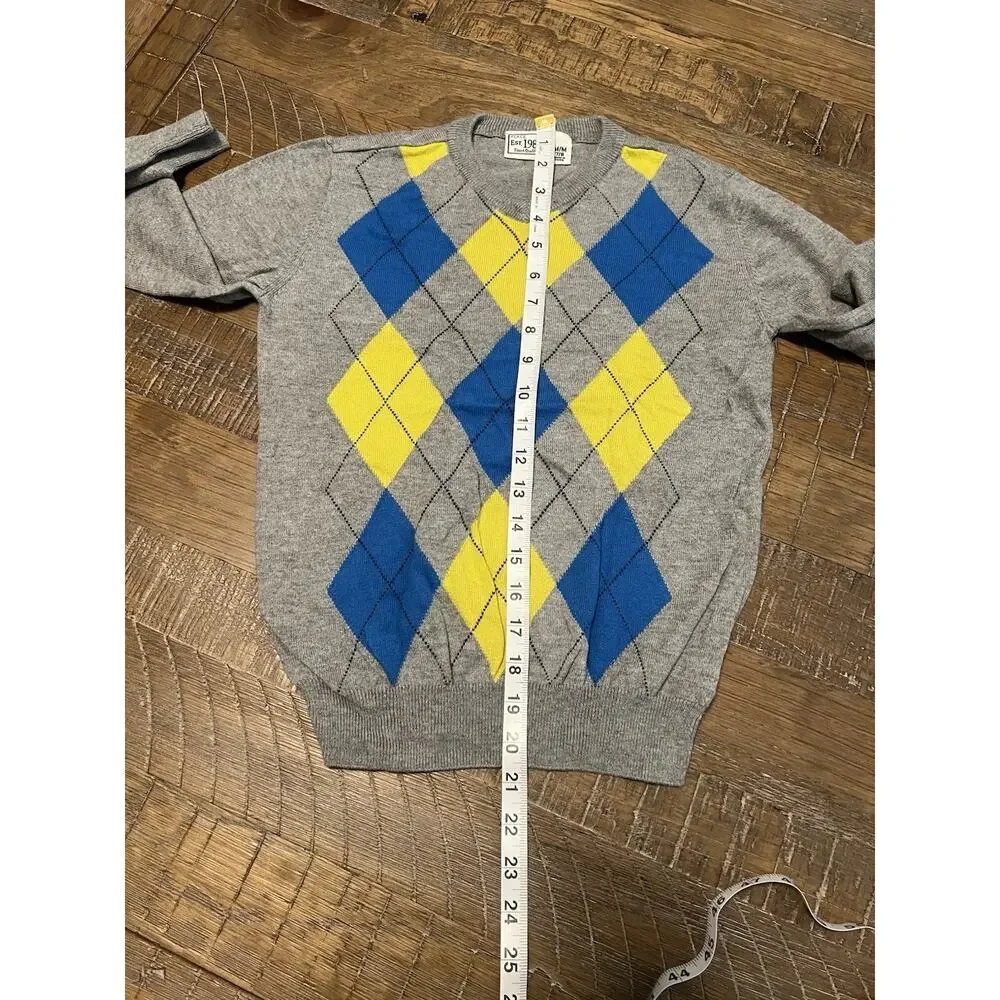The Children’s Place Gray Argyle Boys Sweater Size Medium 7-8 School Pic Day